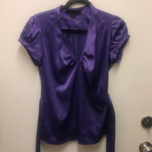Express Design Studio Purple Aubergine Silk Blouse